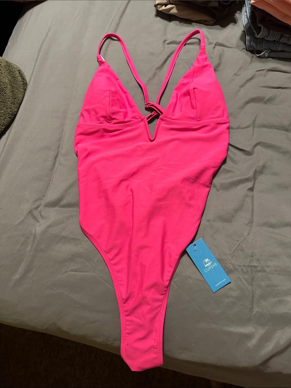 Cupshe Neon Pink V-Front One-Piece Swimsuit for Kids